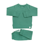 Alpine Green Crew Neck Jogger Set for Kids French Terry Sweet Bamboo Everetts Place: Online Boutique