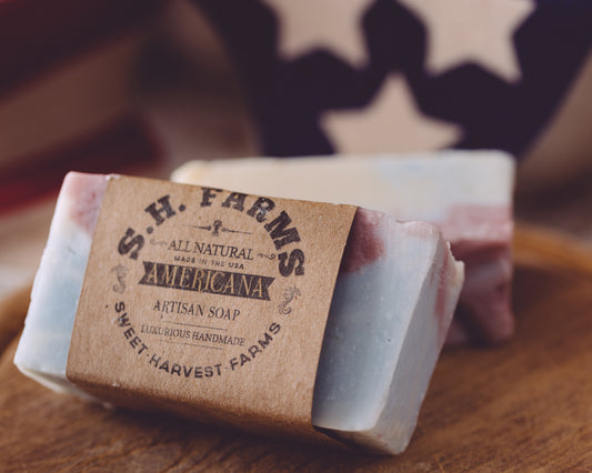 Americana Organic Handmade Soap By Sweet Harvest Farms 7 oz Sweet Harvest Farms Everetts Place: Online Boutique