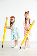An Apple A Day Three Quarter Sleeve Pocket Toddler Dress - Everetts Place Boutique - 