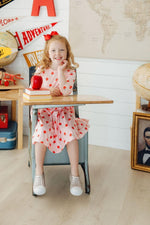 An Apple A Day Three Quarter Sleeve Pocket Toddler Dress - Everetts Place Boutique - 