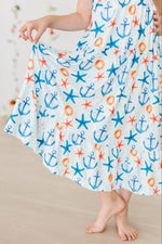 Anchors Away Ruffle Maxi Dress With Back Cutout Details Mila & Rose ® Everetts Place: Online Boutique