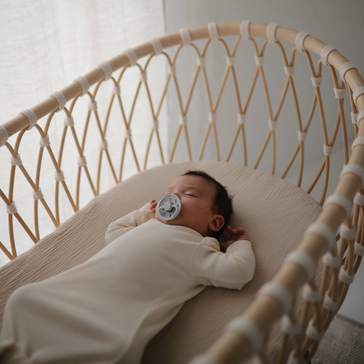 Natural Rubber Moon Pacifier, 2-Pack by Mushie