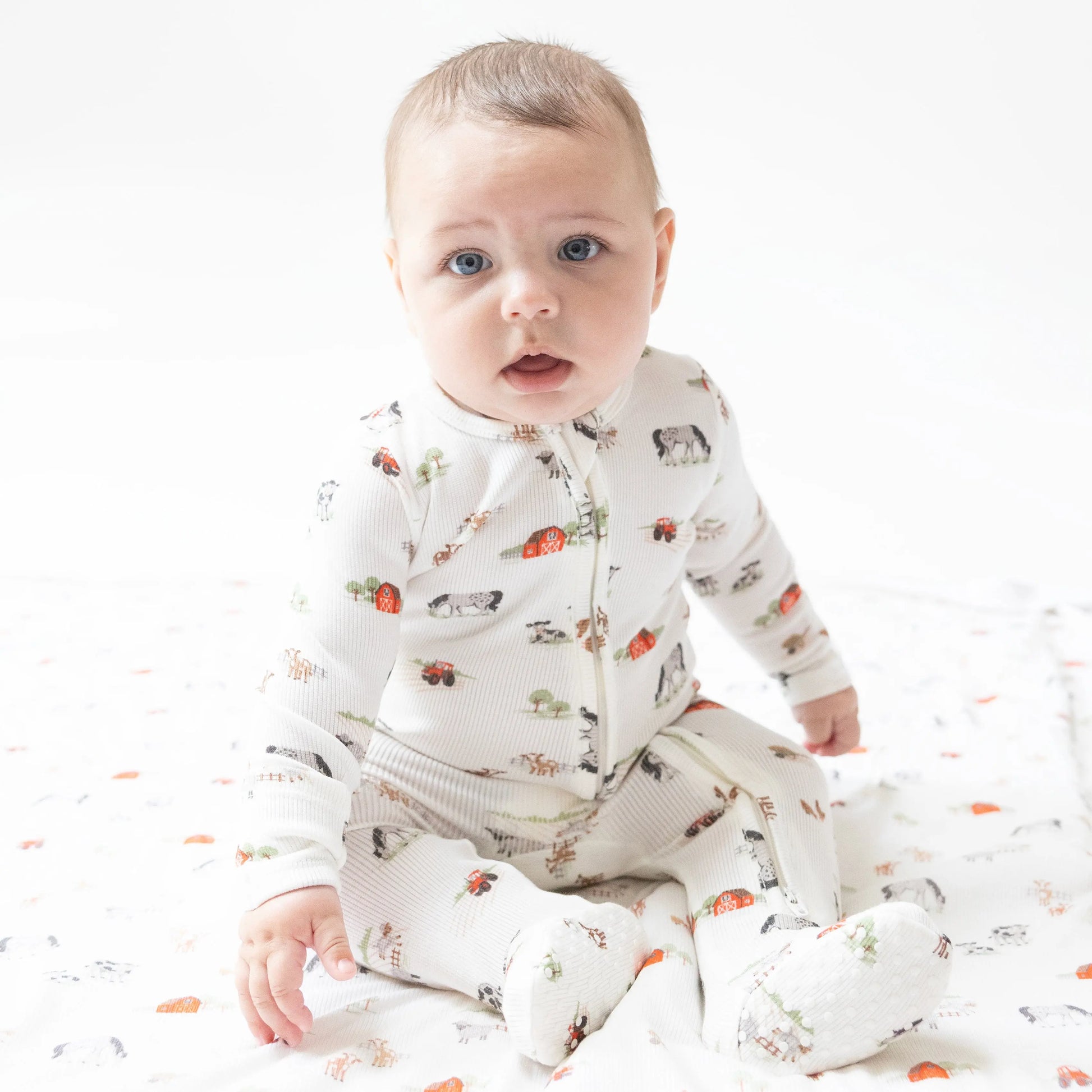 Angel Dear 2 Way Zipper Footie for Baby with Ribbed Modal Angel Dear Everetts Place: Online Boutique