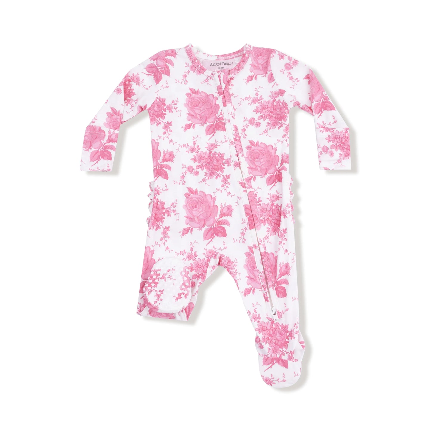 Angel Dear 2 Way Zipper Ruffle Back Footie Bamboo Fabric Angel Dear Everetts Place: Online Boutique