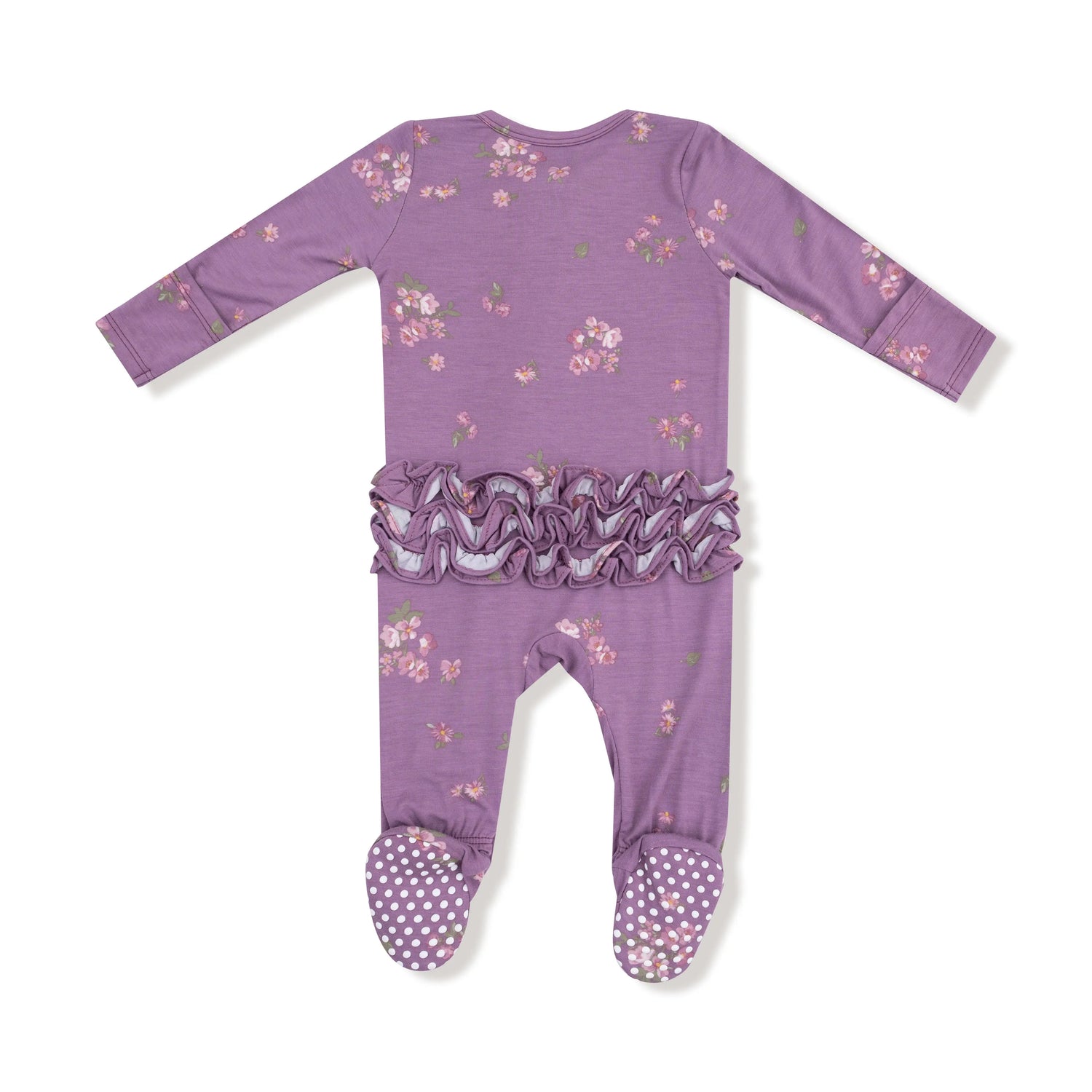 Angel Dear Angel Dear 2 Way Zipper Ruffle Back Footie Bamboo Fabric - Apparel & Accessories > Clothing > Baby & Toddler Clothing > Baby & Toddler Sleepwear 653