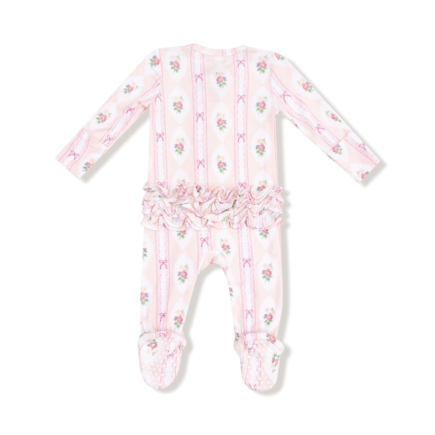 Angel Dear Angel Dear 2 Way Zipper Ruffle Front Footie For Baby - Apparel & Accessories > Clothing > Baby & Toddler Clothing > Baby & Toddler Sleepwear 128
