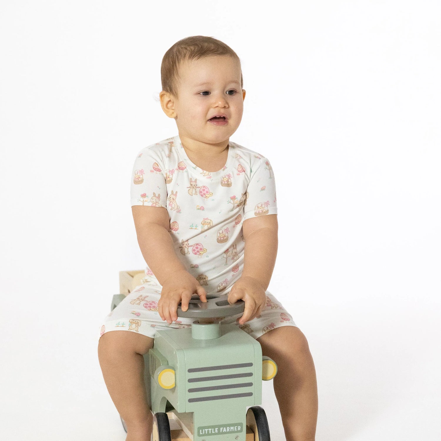 Angel Dear Baby Loungewear Short Set Pink Easter Bamboo Viscose Angel Dear 