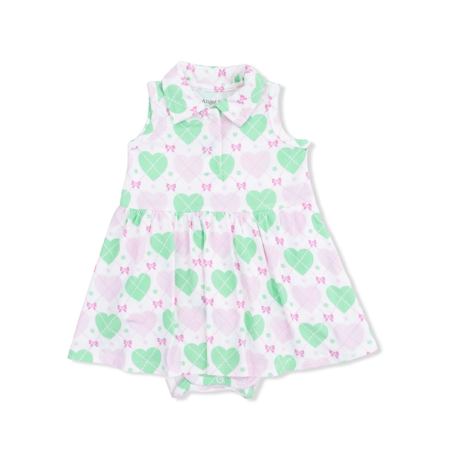Angel Dear Baby Polo Tennis Dress Heart Argyle Viscose Bamboo Angel Dear 