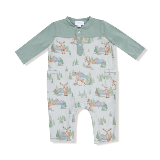 Angel Dear Baby Romper With Contrast Sleeves Bamboo Viscose Angel Dear Everetts Place: Online Boutique