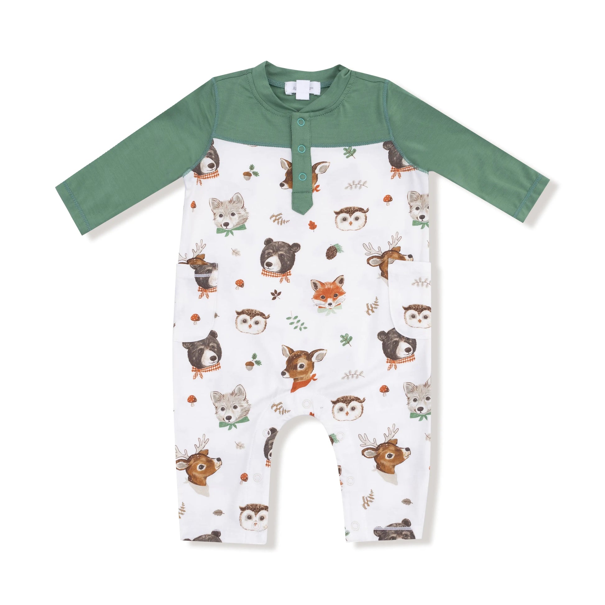 Angel Dear Baby Romper With Contrast Sleeves Bamboo Viscose Angel Dear Everetts Place: Online Boutique