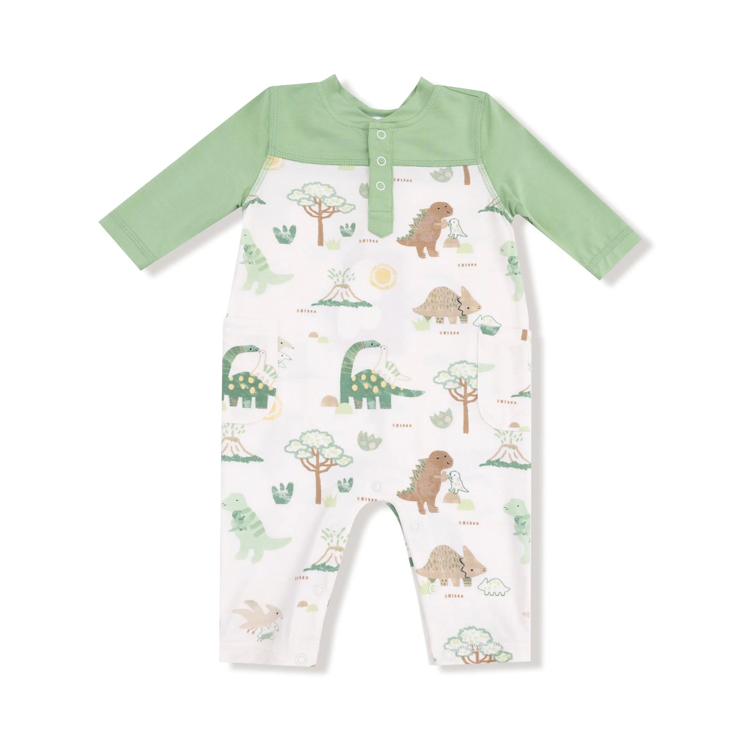 Angel Dear Baby Romper With Contrast Sleeves Bamboo Viscose Angel Dear Everetts Place: Online Boutique