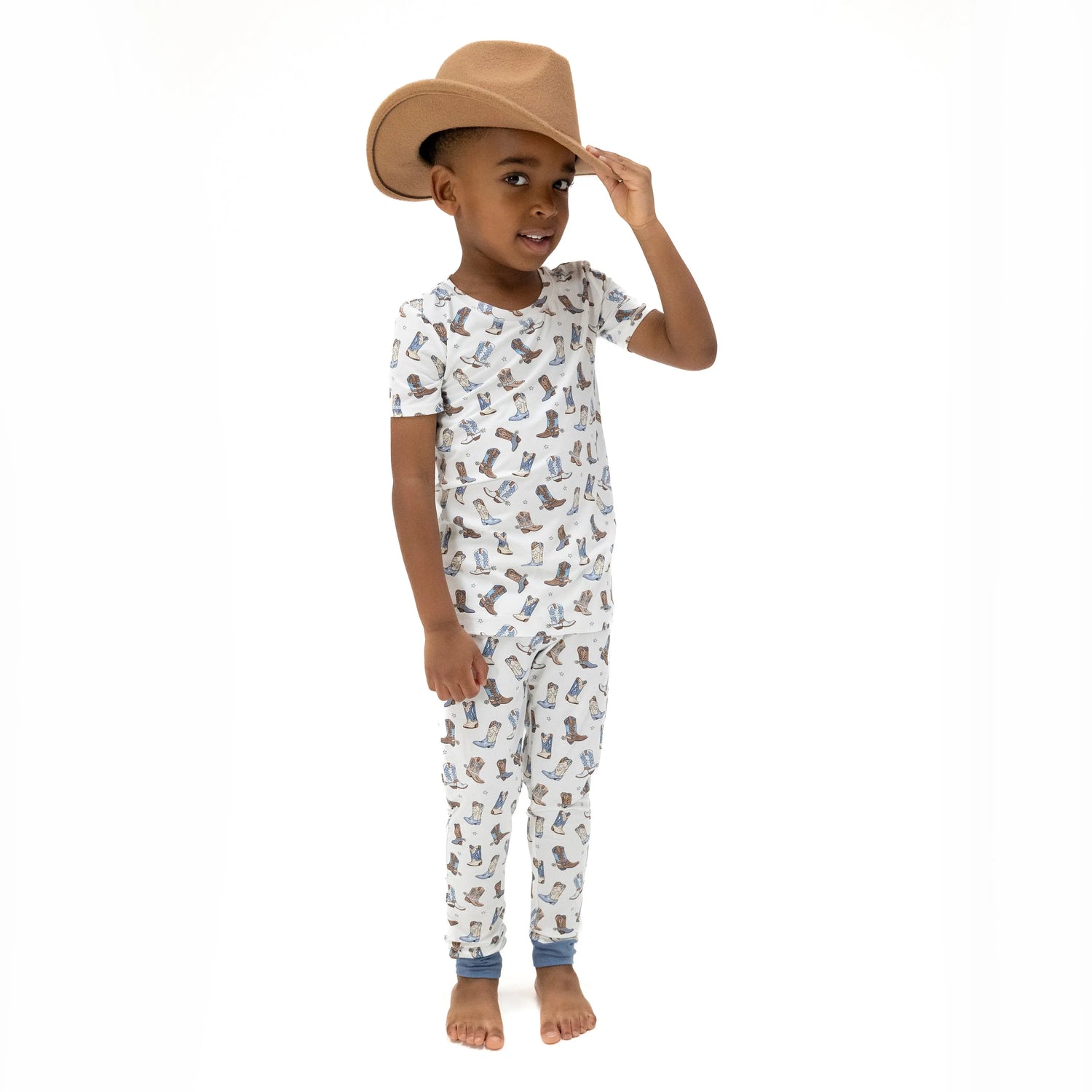 Angel Dear Baby Short Sleeve Loungewear Set Cowboy Boots Angel Dear 