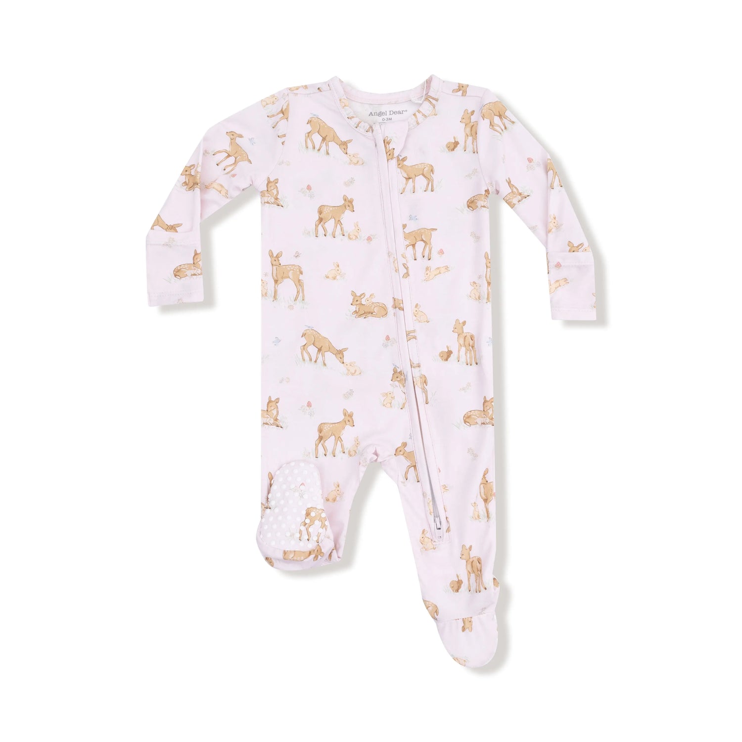 Angel Dear Angel Dear Bamboo 2 Way Zipper Ruffle Back Footie Baby - Apparel & Accessories > Clothing > Baby & Toddler Clothing > Baby & Toddler Sleepwear 653
