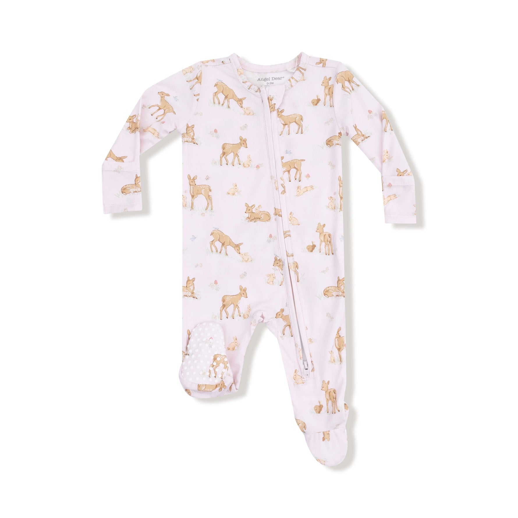 Angel Dear Angel Dear Bamboo 2 Way Zipper Ruffle Back Footie Baby - Apparel & Accessories > Clothing > Baby & Toddler Clothing > Baby & Toddler Sleepwear 653