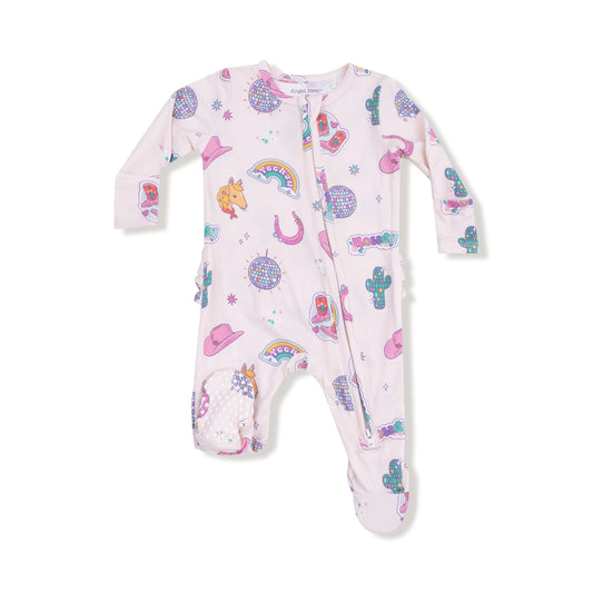 Angel Dear Bamboo Footie With Two Way Zipper Ruffle Back Angel Dear Everetts Place: Online Boutique