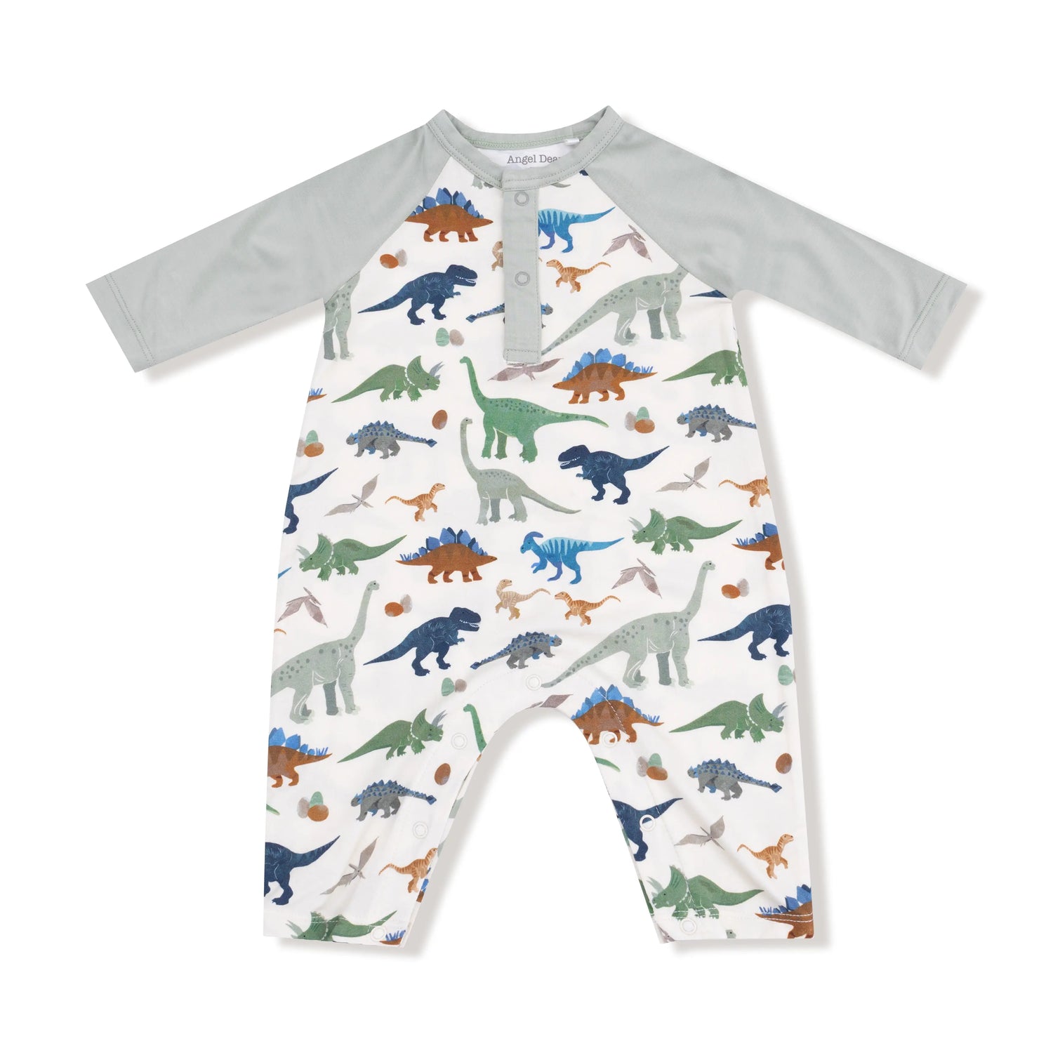 Angel Dear Angel Dear Bamboo Viscose Long Sleeve Raglan Henley Romper - Apparel & Accessories > Clothing > Baby & Toddler Clothing > Baby One-Pieces 623
