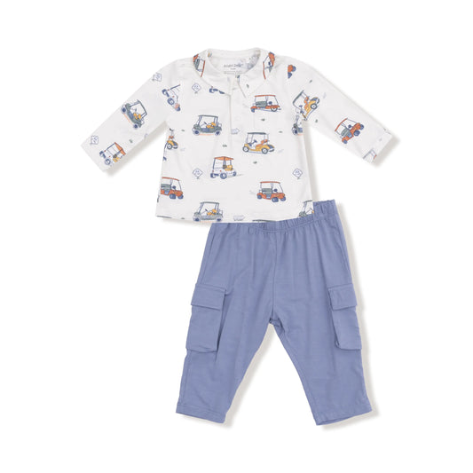 Angel Dear Casual Polo And Cargo Pants Set For Kids Angel Dear Everetts Place: Online Boutique