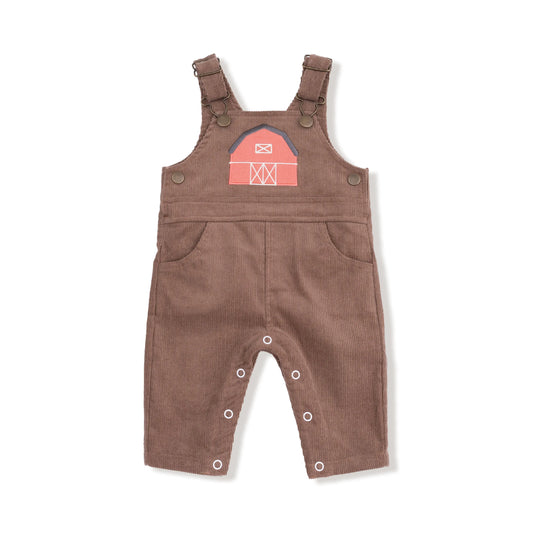 Angel Dear Chocolate Malt Classic Overall With Red Barn Angel Dear Everetts Place: Online Boutique