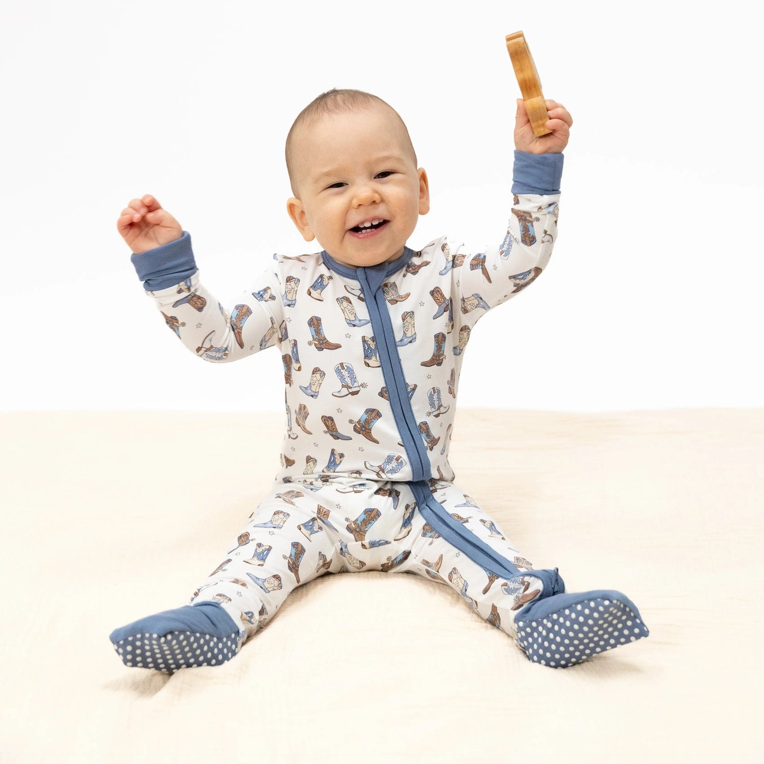 Angel Dear Cowboy Boots Convertible Baby Romper Viscose Bamboo Angel Dear 