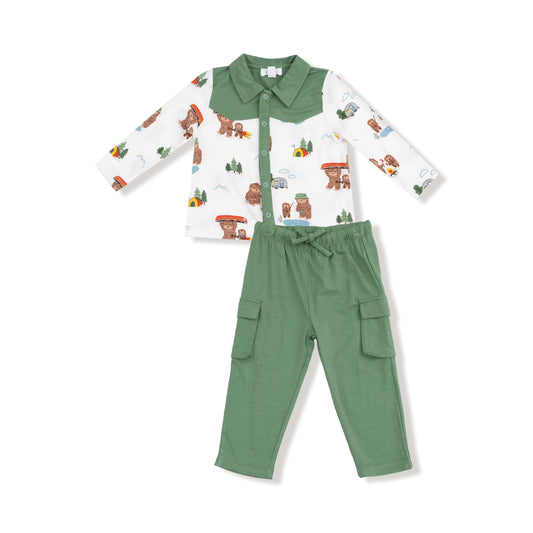 Angel Dear Cowboy Button Down and Pant Set for Kids Angel Dear Everetts Place: Online Boutique