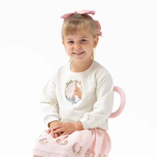 Angel Dear Cozy Oversized Sweatshirt With Horse Applique Angel Dear Everetts Place: Online Boutique