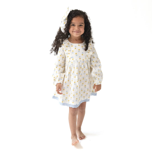 Angel Dear Dress With Legging Set Eyelet Hem Organic Cotton Angel Dear Everetts Place: Online Boutique
