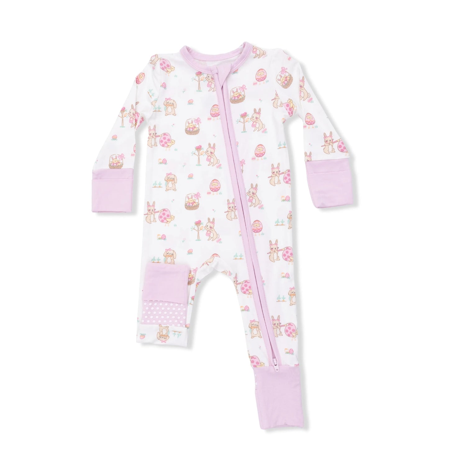 Angel Dear Easter Egg Hunt Pink Convertible Romper Bamboo Viscose Angel Dear 