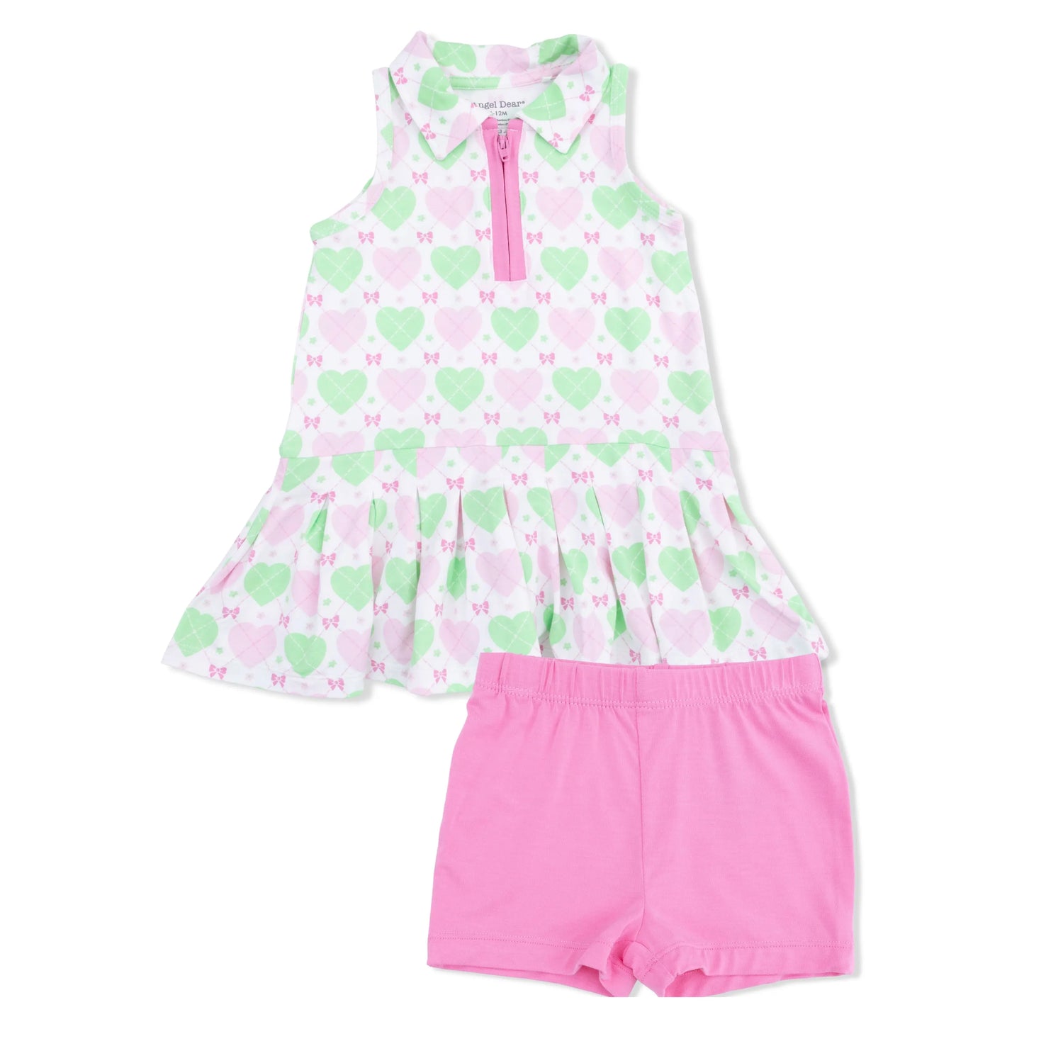 Angel Dear Heart Argyle Polo Tennis Dress With Cartwheel Short Angel Dear 