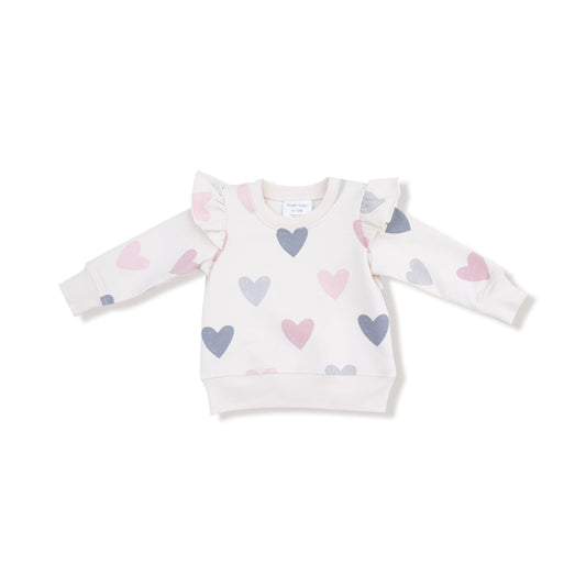 Angel Dear Hearts Ruffle Sweatshirt Cozy Winter Wear Angel Dear Everetts Place: Online Boutique