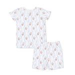 Angel Dear Heirloom Rose Stripe Bamboo Viscose Baby Loungewear Short Set Angel Dear 