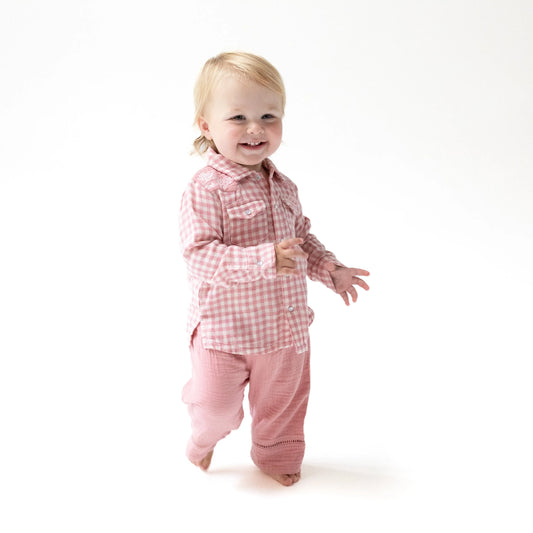 Angel Dear Kids Long Sleeve Western Pearl Snap Shirt Angel Dear Everetts Place: Online Boutique