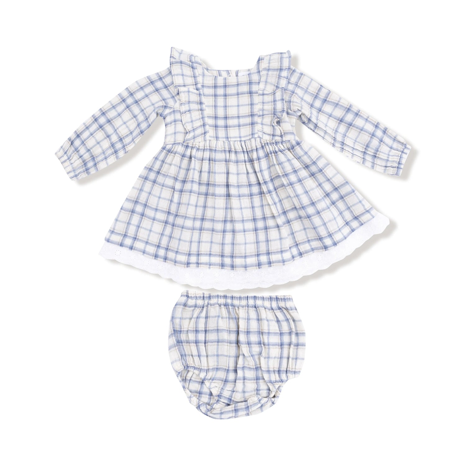 Angel Dear Angel Dear Long Sleeve Eyelet Hem Dress With Bloomer - Apparel & Accessories > Clothing > Baby & Toddler Clothing > Baby & Toddler Dresses 655