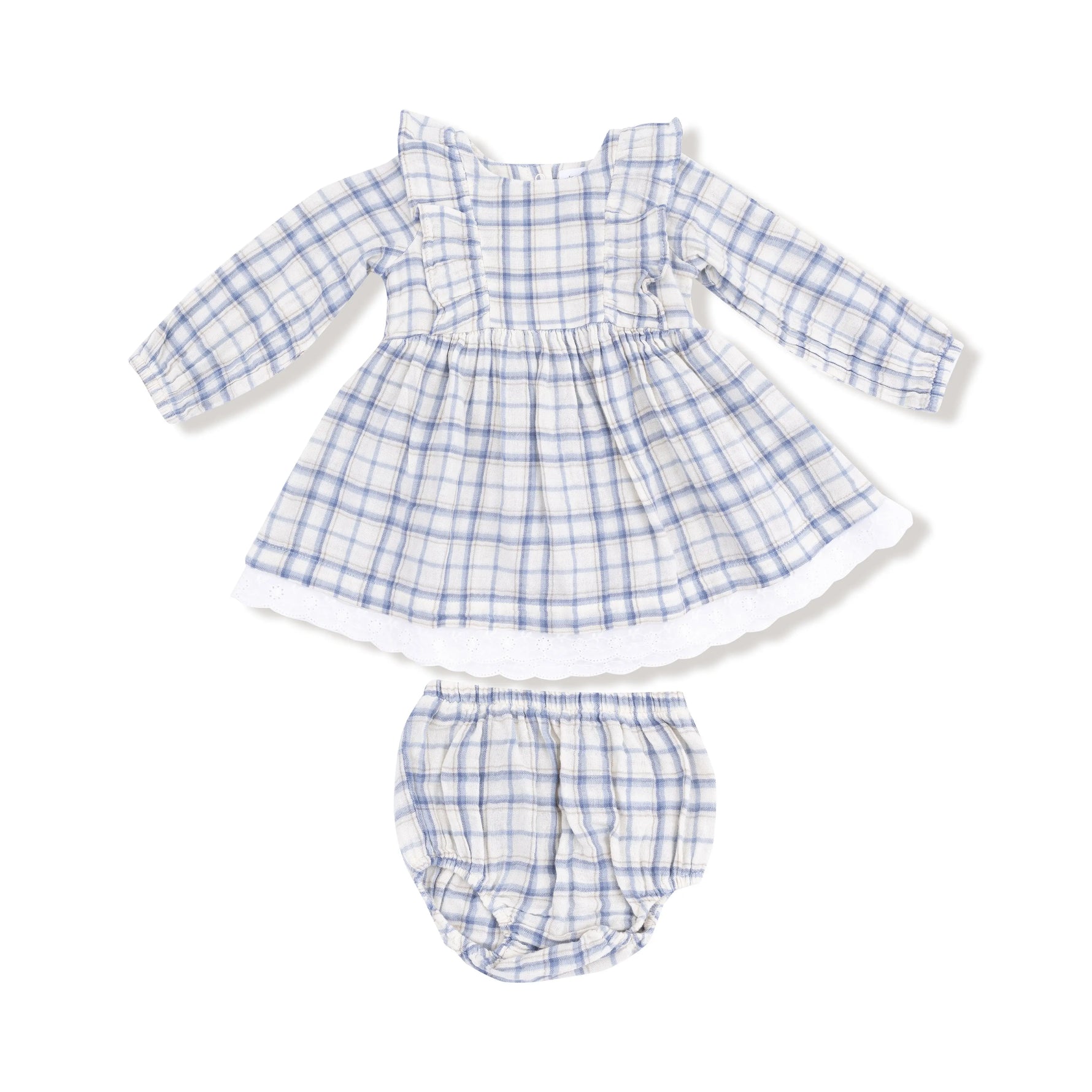 Angel Dear Angel Dear Long Sleeve Eyelet Hem Dress With Bloomer - Apparel & Accessories > Clothing > Baby & Toddler Clothing > Baby & Toddler Dresses 655