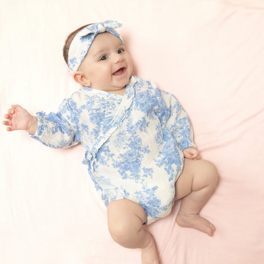 Angel Dear Long Sleeve Kimono Bodysuit With Ruffle Cuffs Angel Dear Everetts Place: Online Boutique