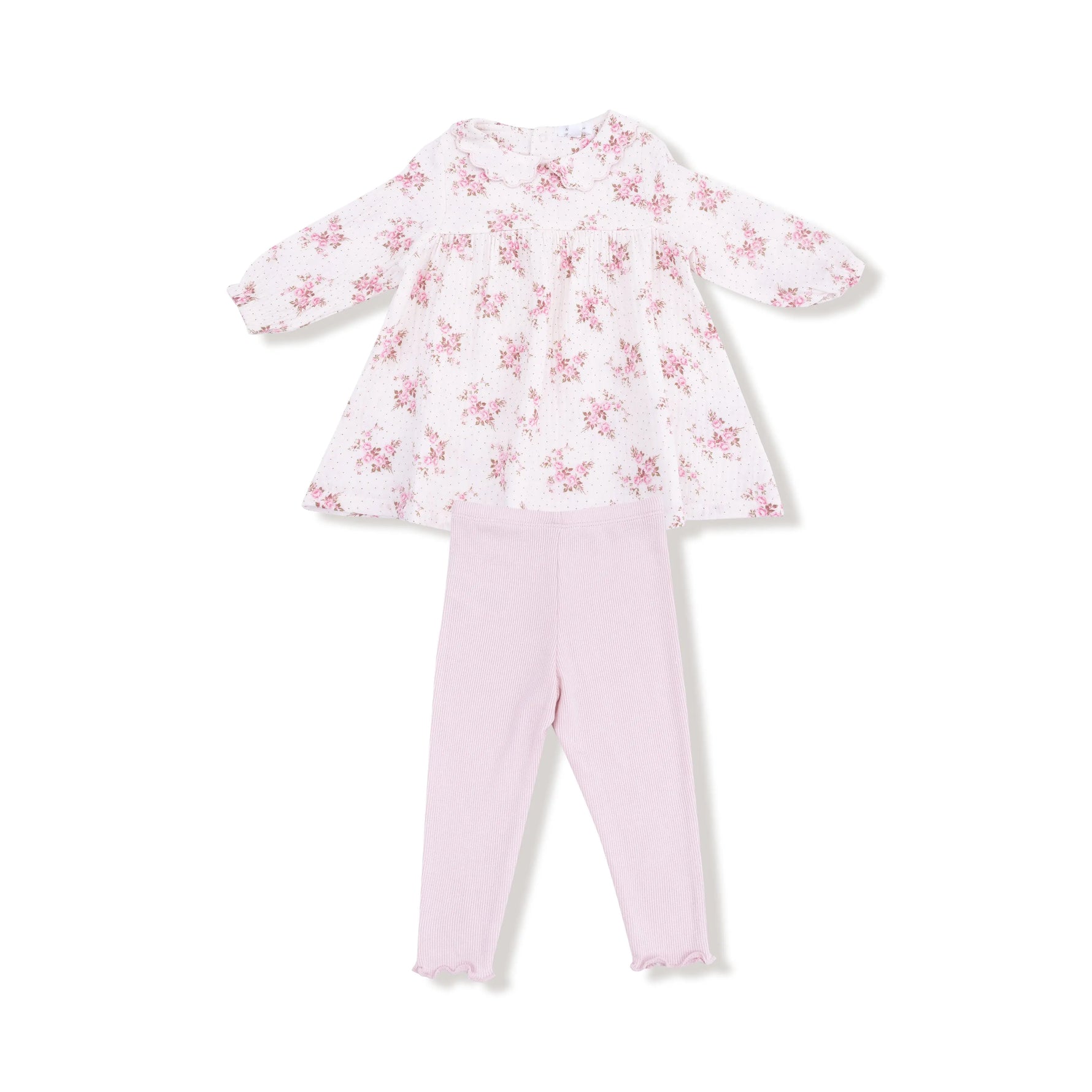 Angel Dear Angel Dear Long Sleeve Petal Collar Dress And Leggings Set - Apparel & Accessories > Clothing > Baby & Toddler Clothing > Baby & Toddler Dresses 907