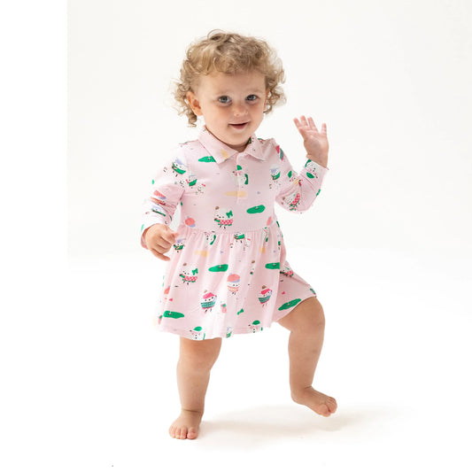 Angel Dear Long Sleeve Polo Bodysuit Dress For Girls Angel Dear Everetts Place: Online Boutique