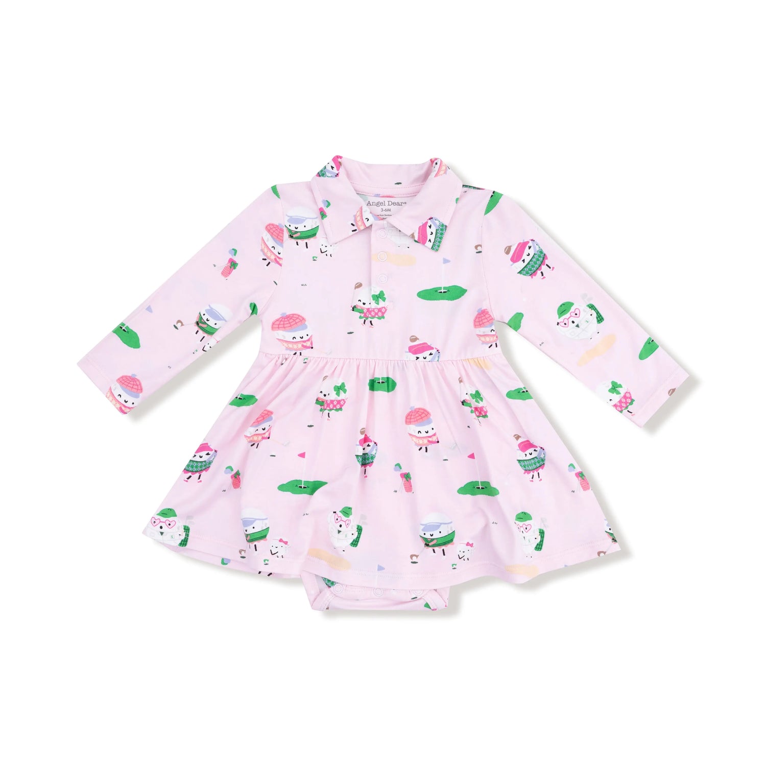 Angel Dear Angel Dear Long Sleeve Polo Bodysuit Dress For Girls - Apparel & Accessories > Clothing > Baby & Toddler Clothing > Baby & Toddler Dresses 620