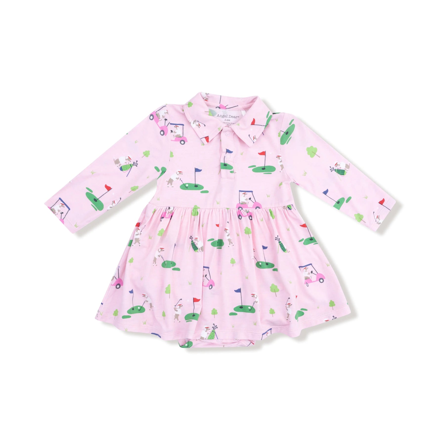 Angel Dear Angel Dear Long Sleeve Polo Bodysuit Dress For Toddlers - Apparel & Accessories > Clothing > Baby & Toddler Clothing > Baby & Toddler Dresses 620