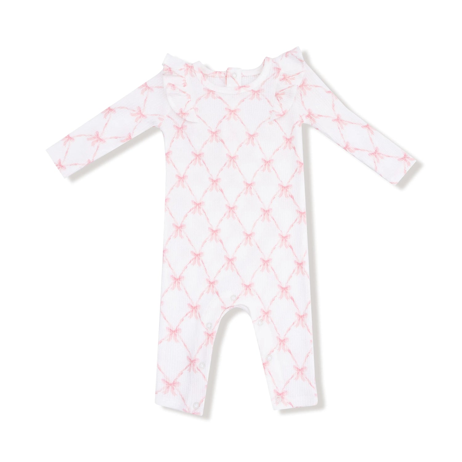Angel Dear Angel Dear Long Sleeve Ruffle Romper Soft Waffle Knit - Apparel & Accessories > Clothing > Baby & Toddler Clothing > Baby One-Pieces 415
