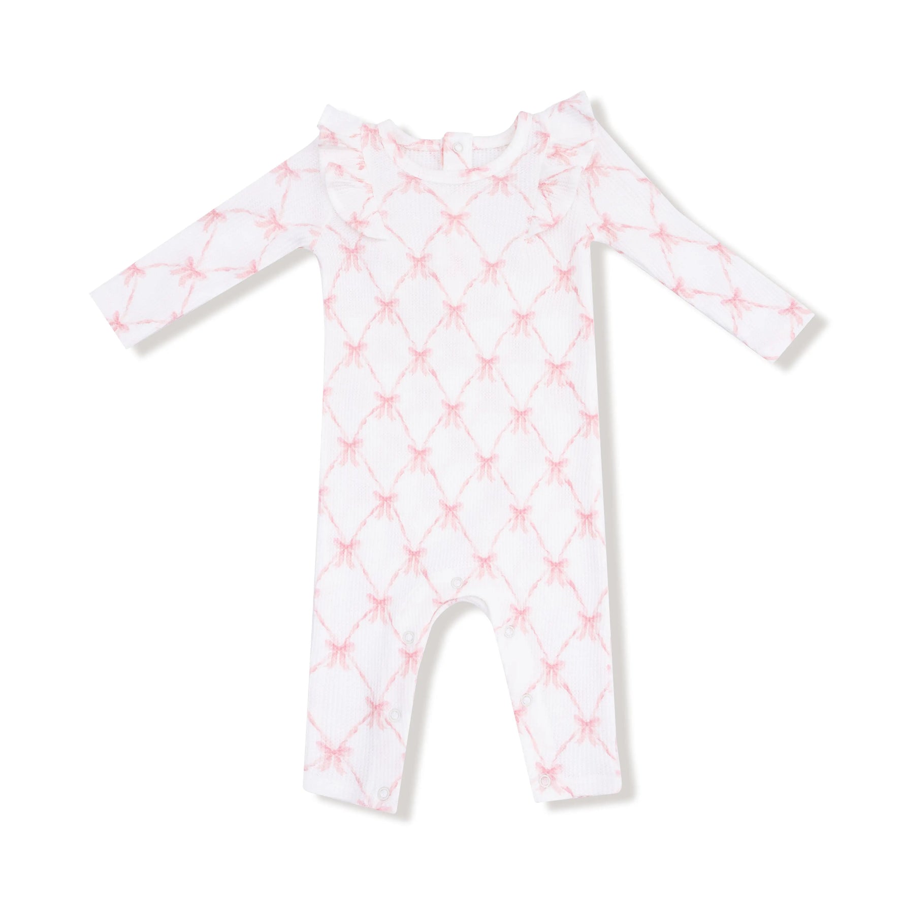 Angel Dear Angel Dear Long Sleeve Ruffle Romper Soft Waffle Knit - Apparel & Accessories > Clothing > Baby & Toddler Clothing > Baby One-Pieces 415