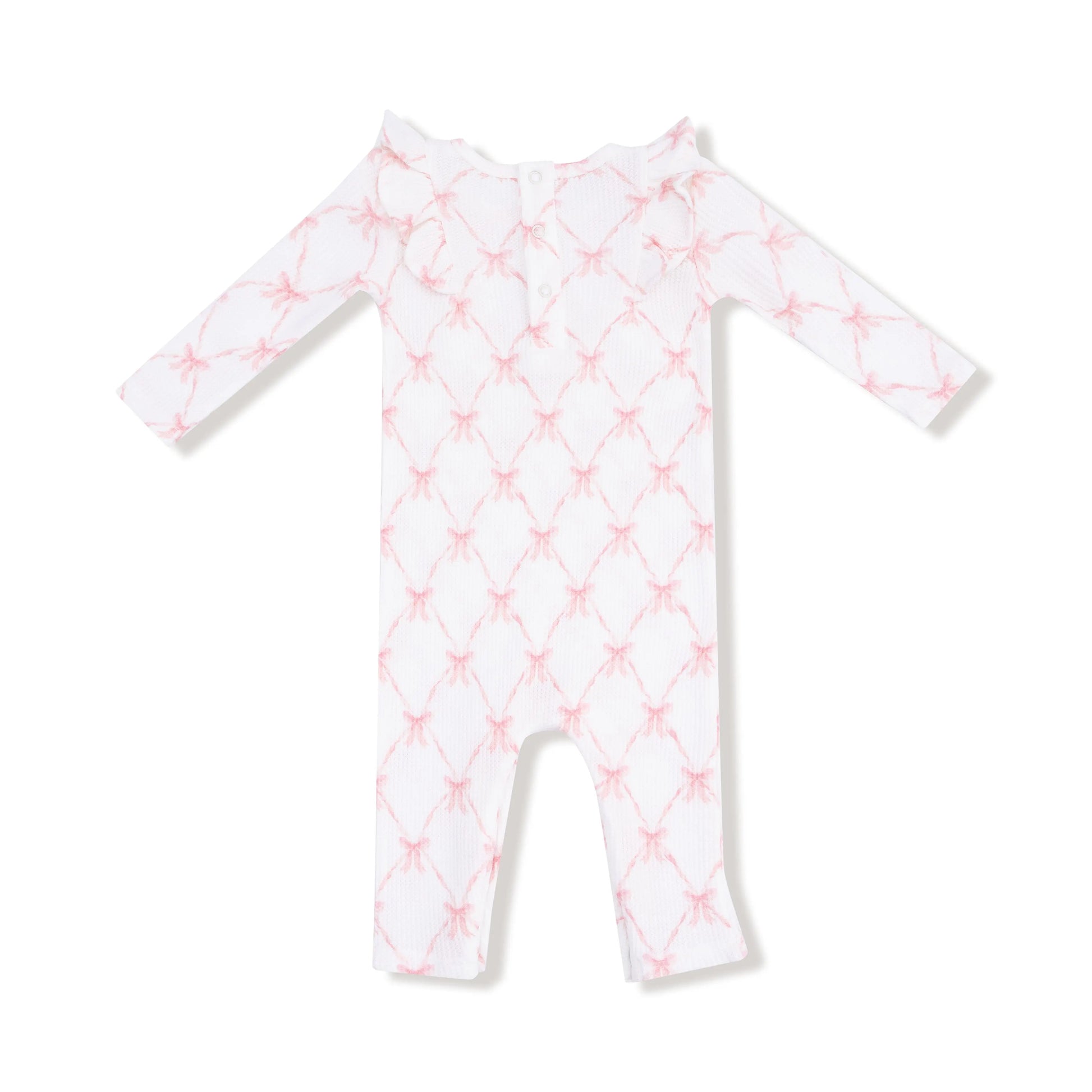 Angel Dear Long Sleeve Ruffle Romper Soft Waffle Knit Angel Dear Everetts Place: Online Boutique