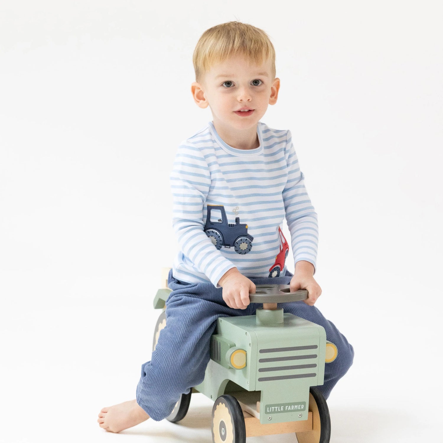 Angel Dear Angel Dear Long Sleeve Shirt With Tractor Appliques - Apparel & Accessories > Clothing > Baby & Toddler Clothing > Baby & Toddler Tops 945A