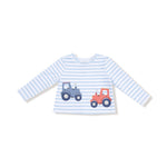 Angel Dear Angel Dear Long Sleeve Shirt With Tractor Appliques - Apparel & Accessories > Clothing > Baby & Toddler Clothing > Baby & Toddler Tops 945A