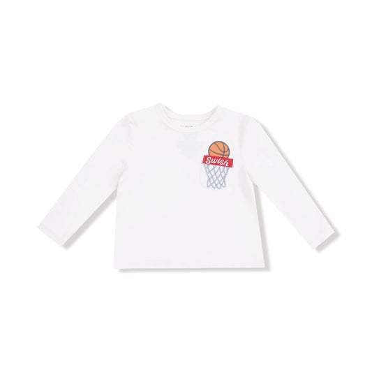 Angel Dear Long Sleeve Shirt with Basketball Embroidery Angel Dear Everetts Place: Online Boutique