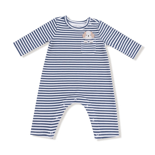 Angel Dear Angel Dear Long Sleeve Snap Shoulder Romper Puppy Pocket - Apparel & Accessories > Clothing > Baby & Toddler Clothing > Baby One-Pieces 956