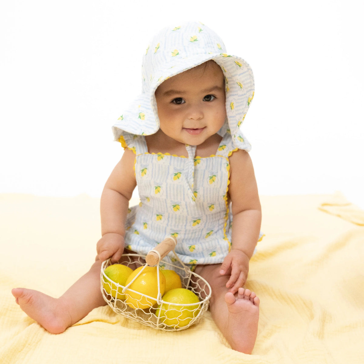 Lovely Lemons - Ric Rac Ruffle Sunsuit Angel Dear 