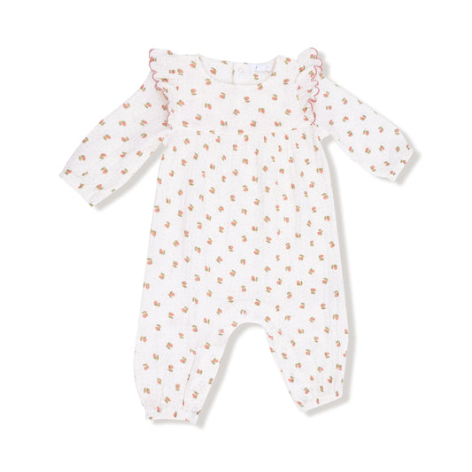Angel Dear Petal Ruffle Long Sleeve Romper Organic Cotton Angel Dear Everetts Place: Online Boutique