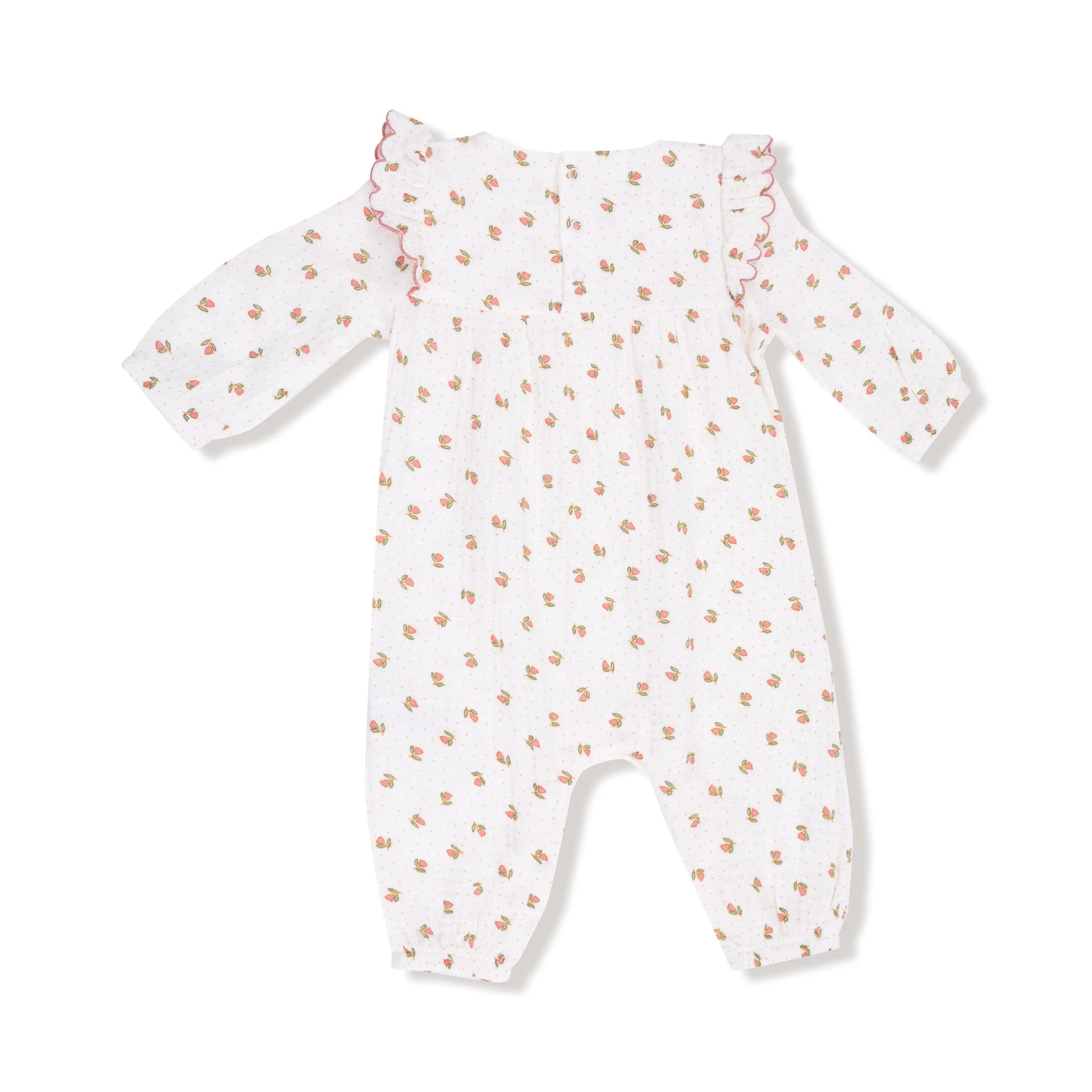 Angel Dear Petal Ruffle Long Sleeve Romper Organic Cotton Angel Dear Everetts Place: Online Boutique