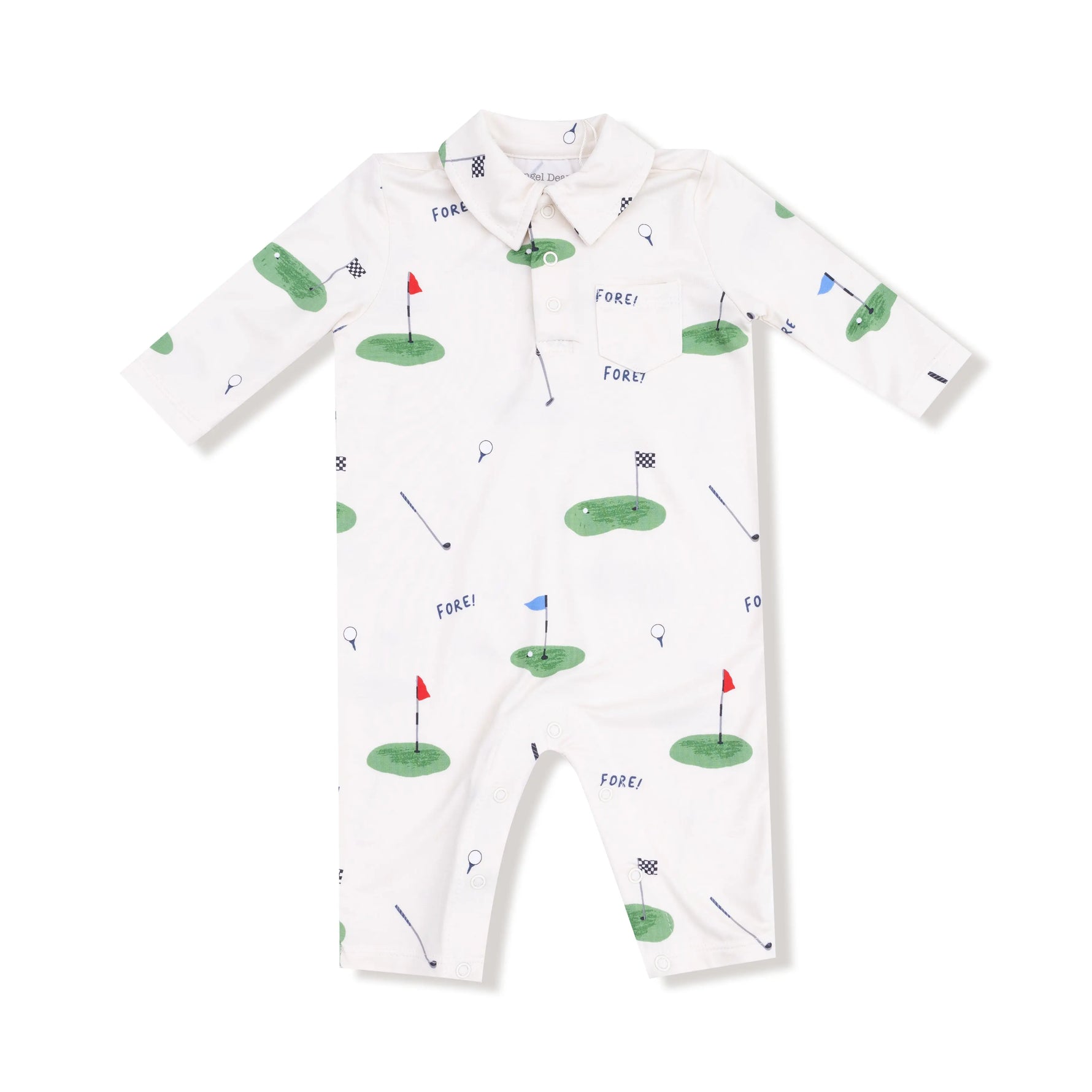 Angel Dear Angel Dear Polo Romper Bamboo Viscose Baby Outfit Cozy - Apparel & Accessories > Clothing > Baby & Toddler Clothing > Baby One-Pieces 307