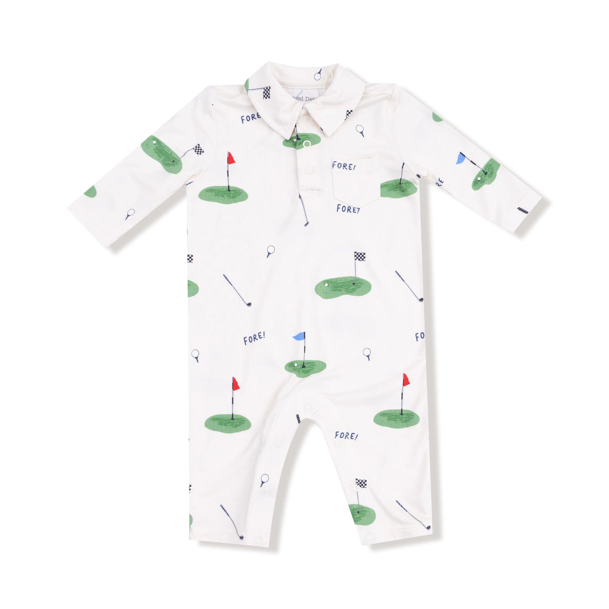 Angel Dear Polo Romper Bamboo Viscose Baby Outfit Cozy Angel Dear Everetts Place: Online Boutique